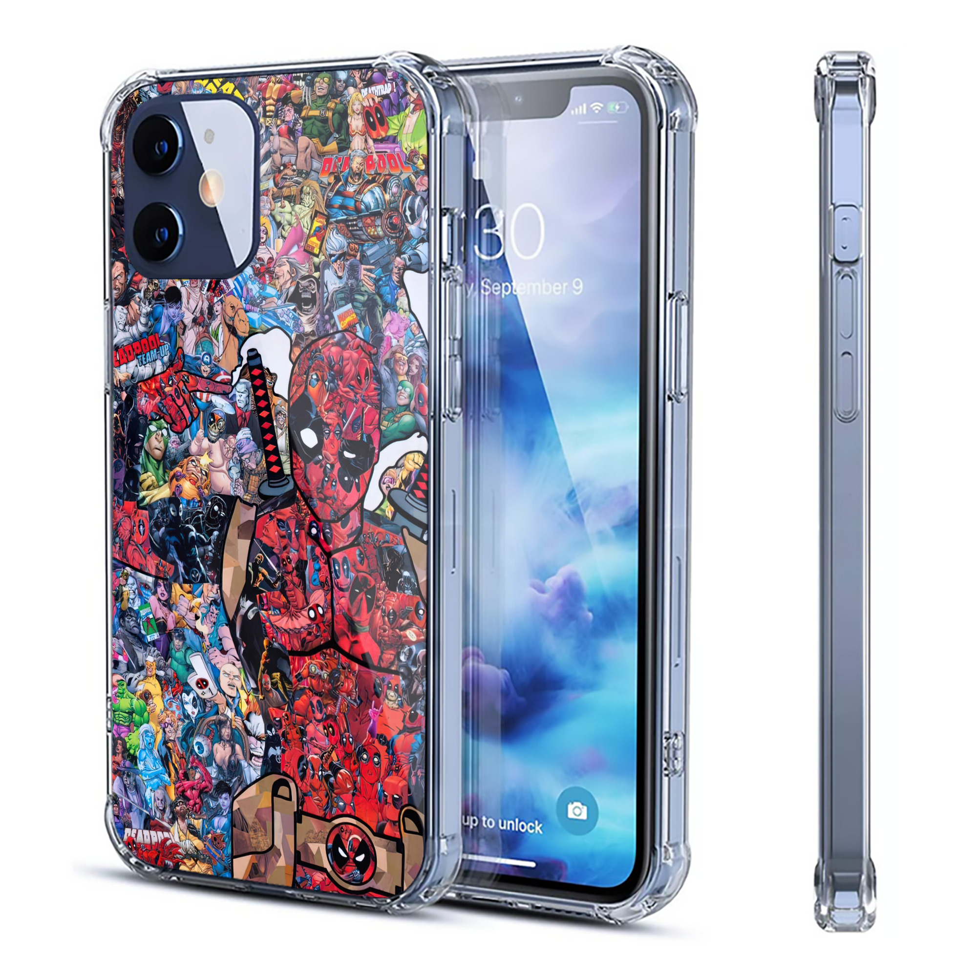 （画像用） Deadpool デッドプール 【iPhone 12シリーズ対応】透明スマホケース（クリアソフトケース）